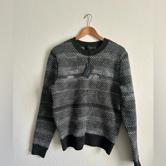 RAG & BONE Men's Wool Reversible Birdseye Wool Sweater Black Multi M New - Picture 7 of 14